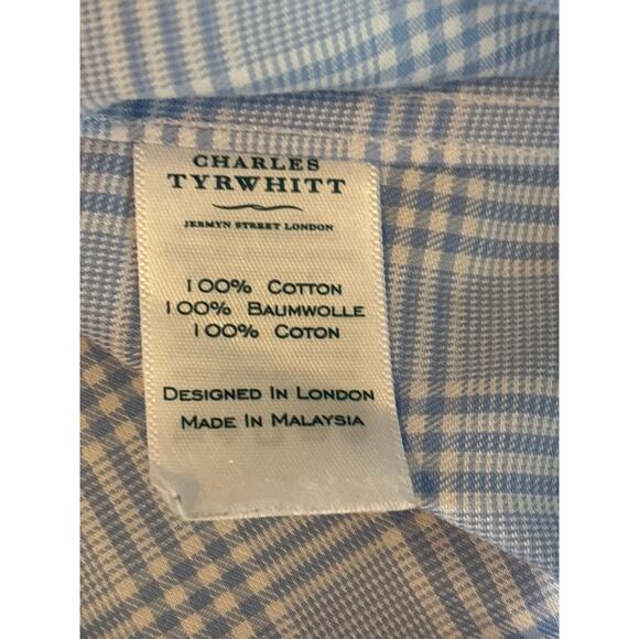 Charles Tyrwhitt Lot of 3 Men Size 16/33in Blue Plaid Non Iron Classic Fit Shirt - Picture 9 of 15
